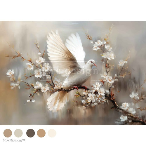 Papel decoupage Re-Design with Prima – diseño Alabaster Grace de Kacha, disponible en Anaqa Design