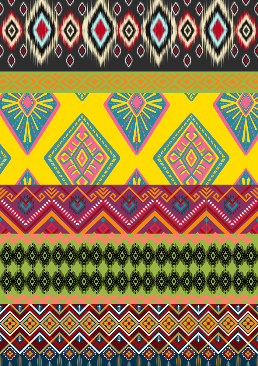 Detalle del patrón Boogie Nights - papel decoupage exclusivo Made by Marley con estampado tropical bohemio para transformación de muebles DIY
