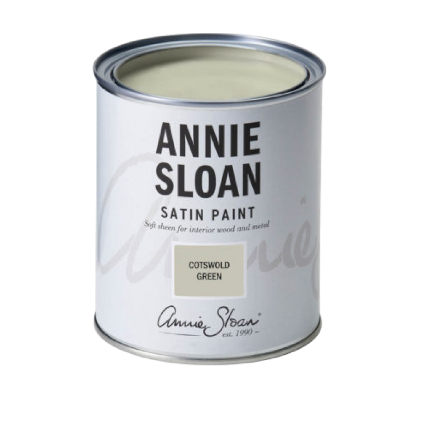 Cotswold Green Satin Paint Annie Sloan 750ml verde salvia pintura satinada decorativa