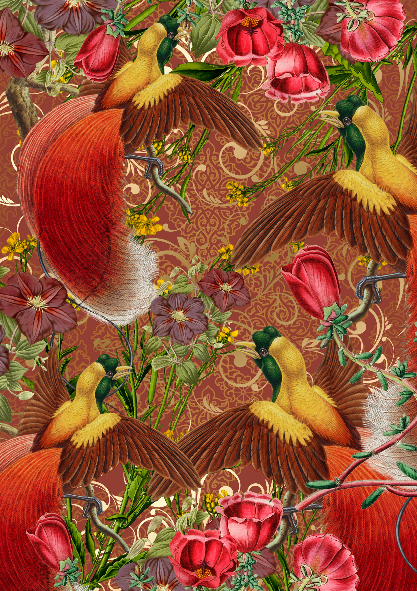 Papel decoupage Hot Chicks Morag de Made by Marley - diseño exclusivo de gallinas vintage con estilo campestre country chic - 3 hojas A3 para muebles rústicos