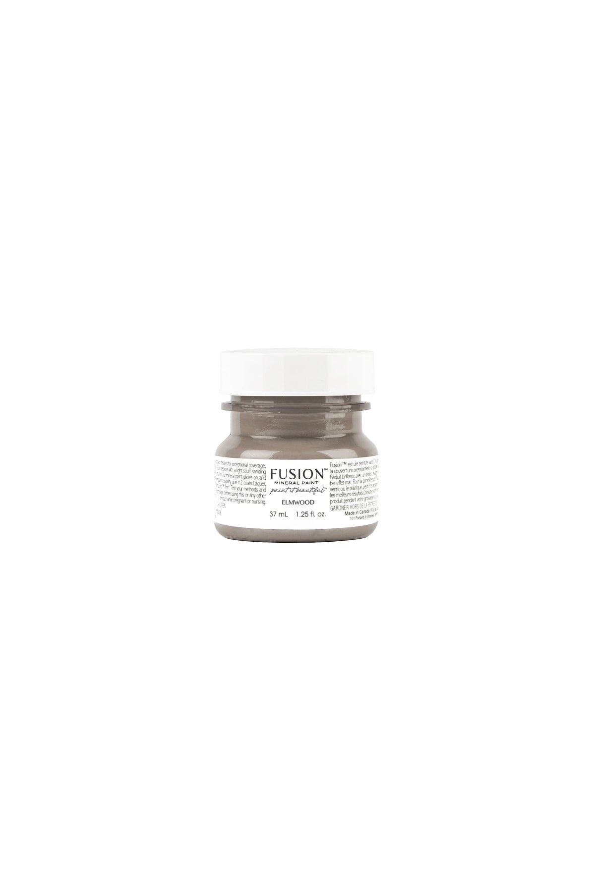 Tester de Fusion Mineral Paint Elmwood 37ml, muestra de color marrón oscuro cálido para proyectos decorativos