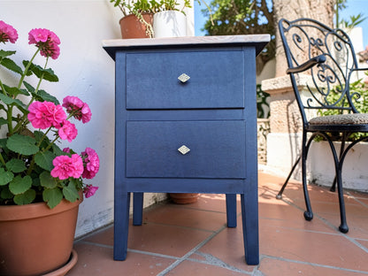 AGOTADO! Mesitas de Noche Azul Oscuro Mid Century Modern - Restauradas