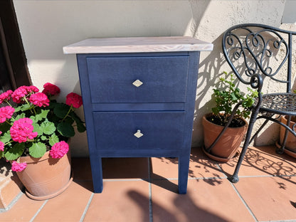 AGOTADO! Mesitas de Noche Azul Oscuro Mid Century Modern - Restauradas