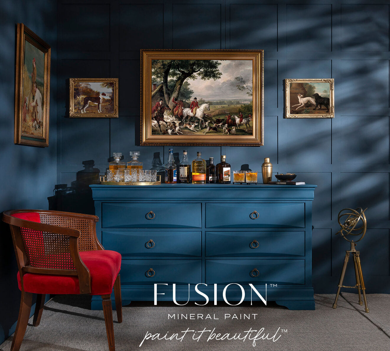 Proyecto decoración con Willowbank azul navy vibrante