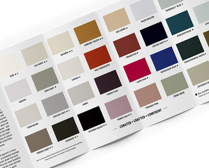Carta de colores Wall Paint y Satin Paint de Annie Sloan, detalle de página
