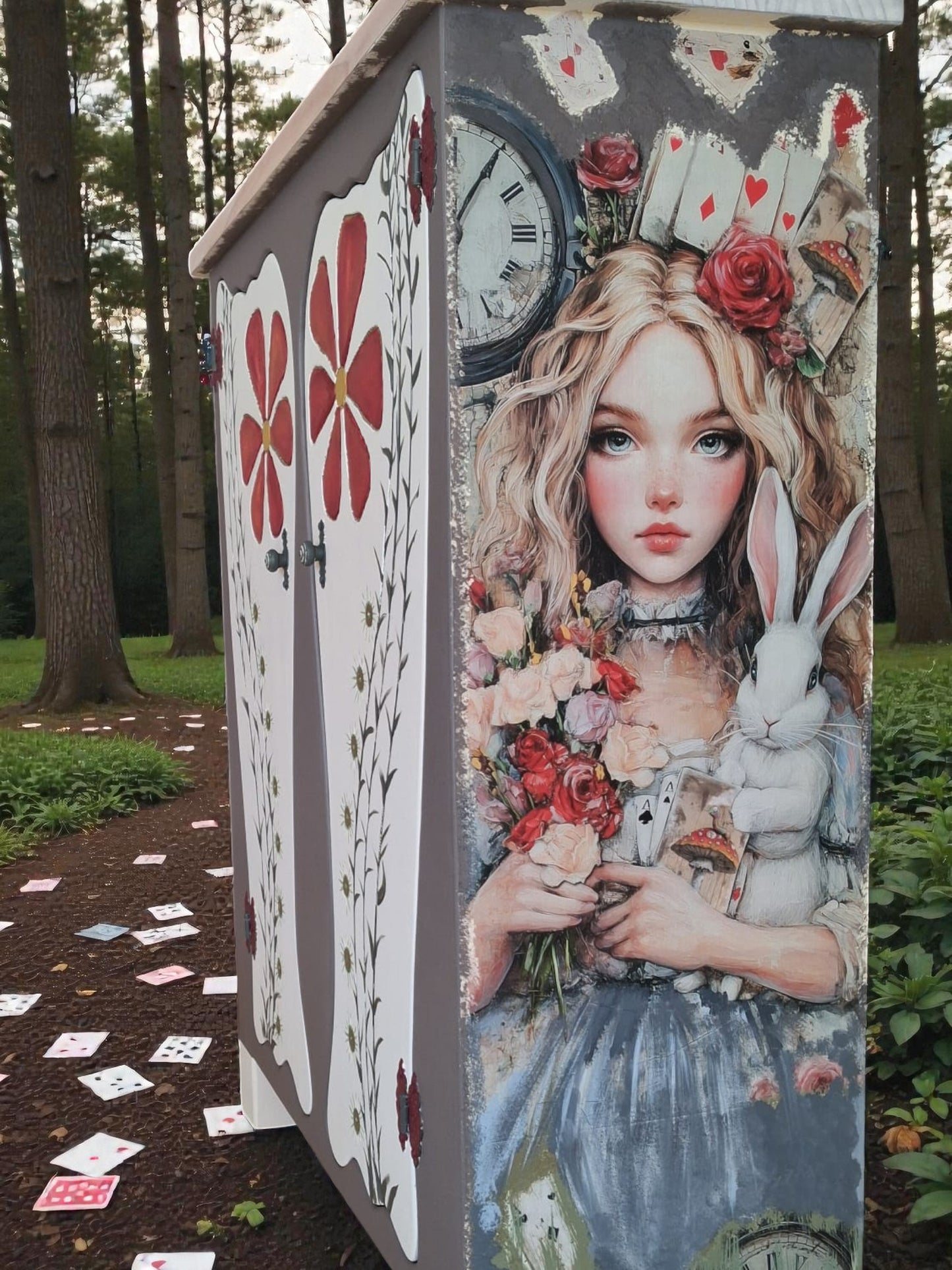 AUSVERKAUFT! Sideboard „Alice im Wunderland“ – handgefertigt aus Massivholz