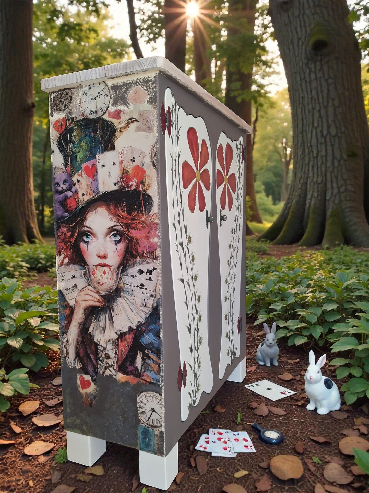 AUSVERKAUFT! Sideboard „Alice im Wunderland“ – handgefertigt aus Massivholz