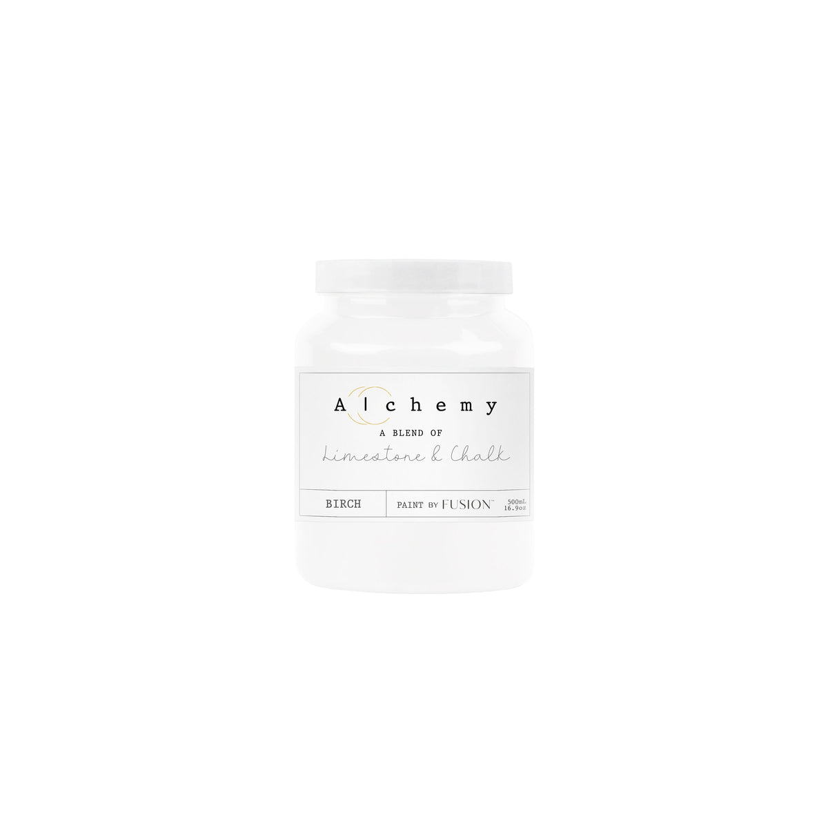 Bote Alchemy by Fusion Birch 500ml, pintura a la tiza blanco roto terroso con subtonos sutiles, mezcla de limestone y chalk para restauración de muebles