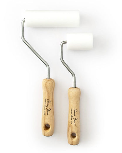 Rodillos de Espuma Annie Sloan con mango ergonómico de madera - tamaños grande y pequeño para aplicación lisa de Chalk Paint y Lacquer