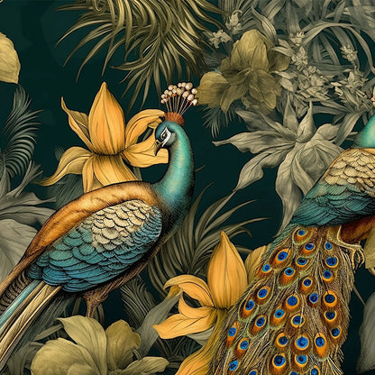 Papel decoupage A Peacock Pair Mint by Michelle - Diseño completo con pavos reales