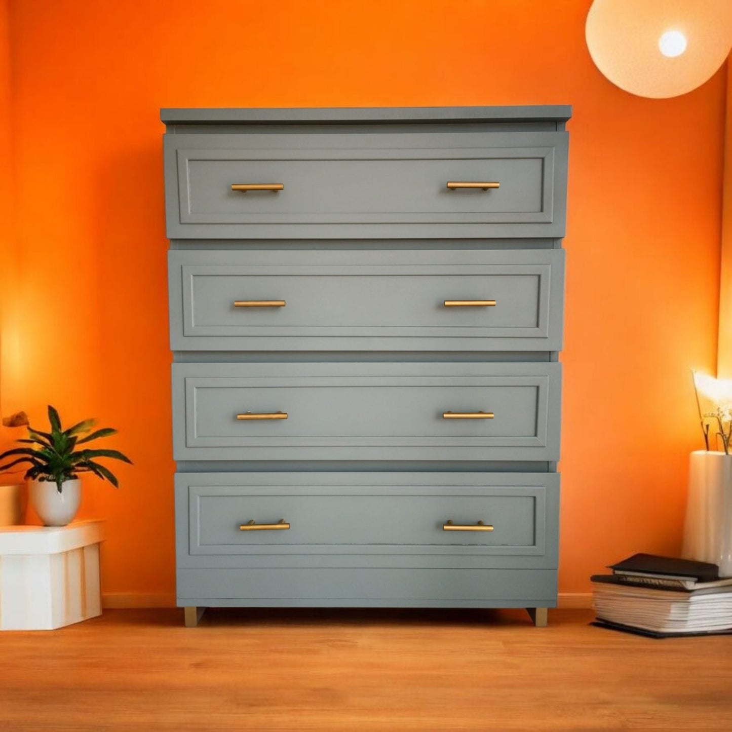 AGOTADO! Cómoda reciclada estilo Mid-Century Modern | Sustainable Green Chest of Drawers | Mueble vintage renovado | 4 cajones