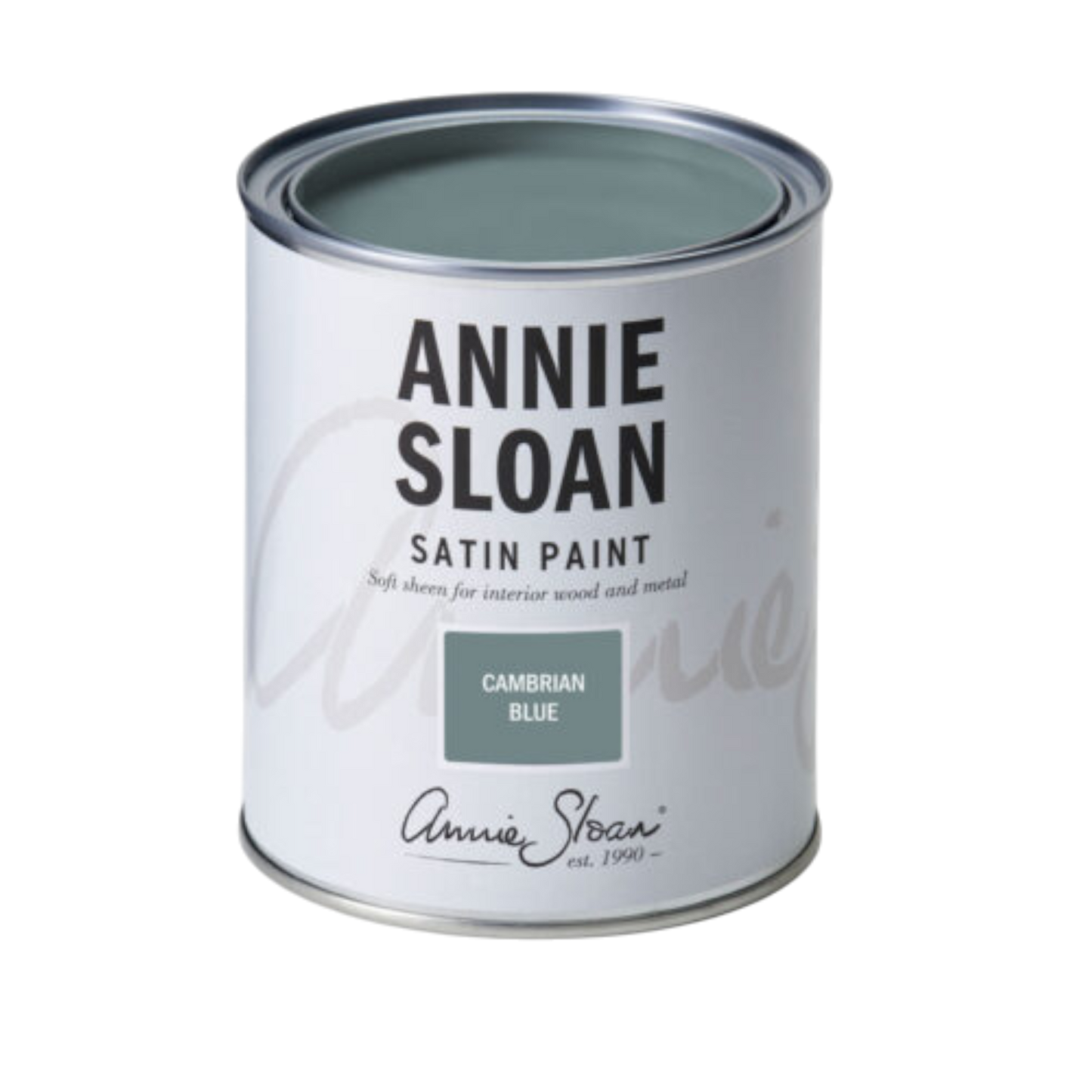 Cambrian Blue Satin Paint Annie Sloan 750ml azul acerado pintura satinada decorativa
