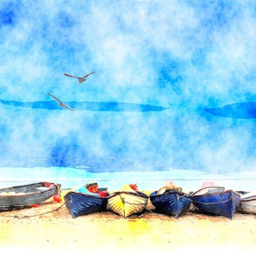 Küstenblau - Mint von Michelle Decoupage-Papier