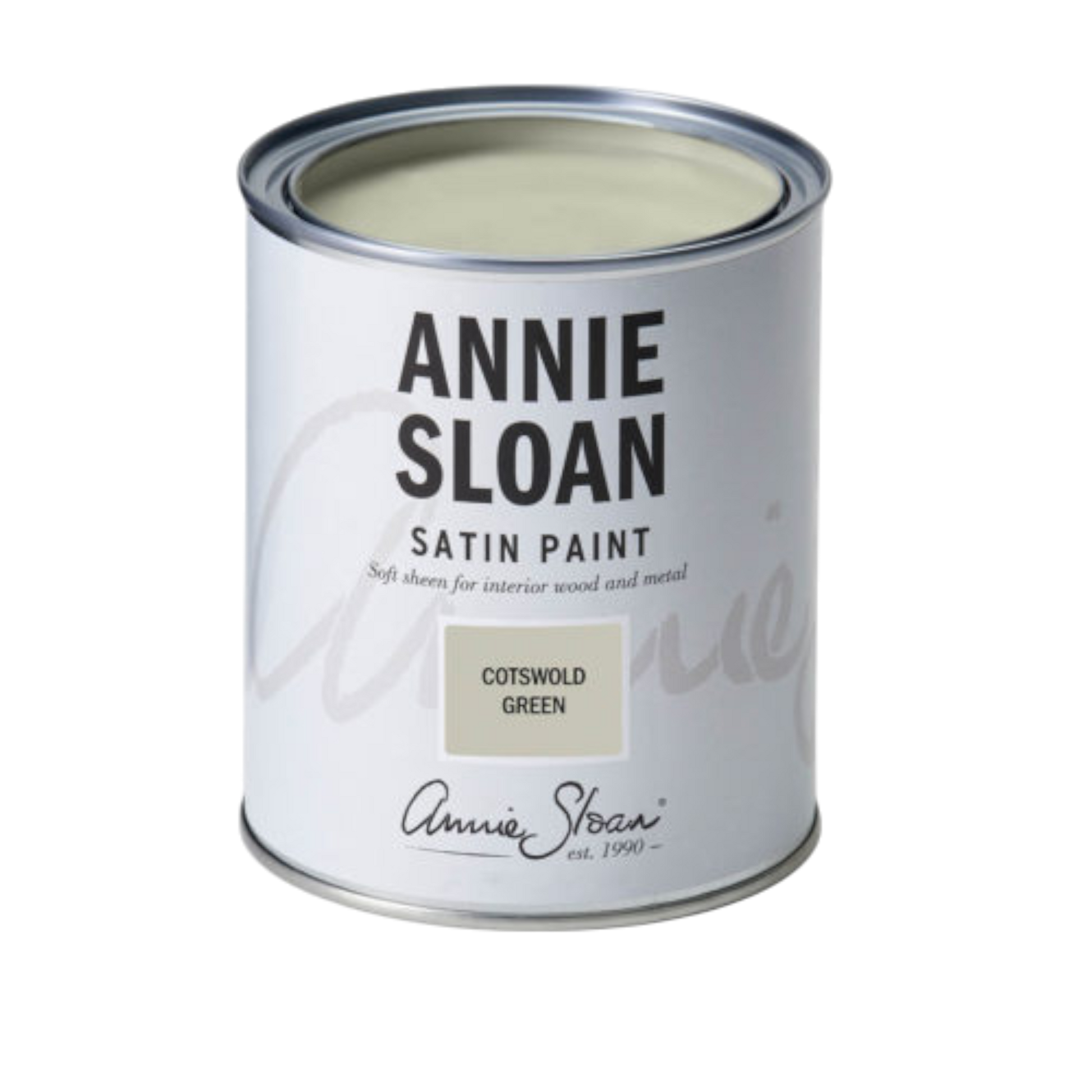 Cotswold Green Satin Paint Annie Sloan 750ml verde salvia pintura satinada decorativa