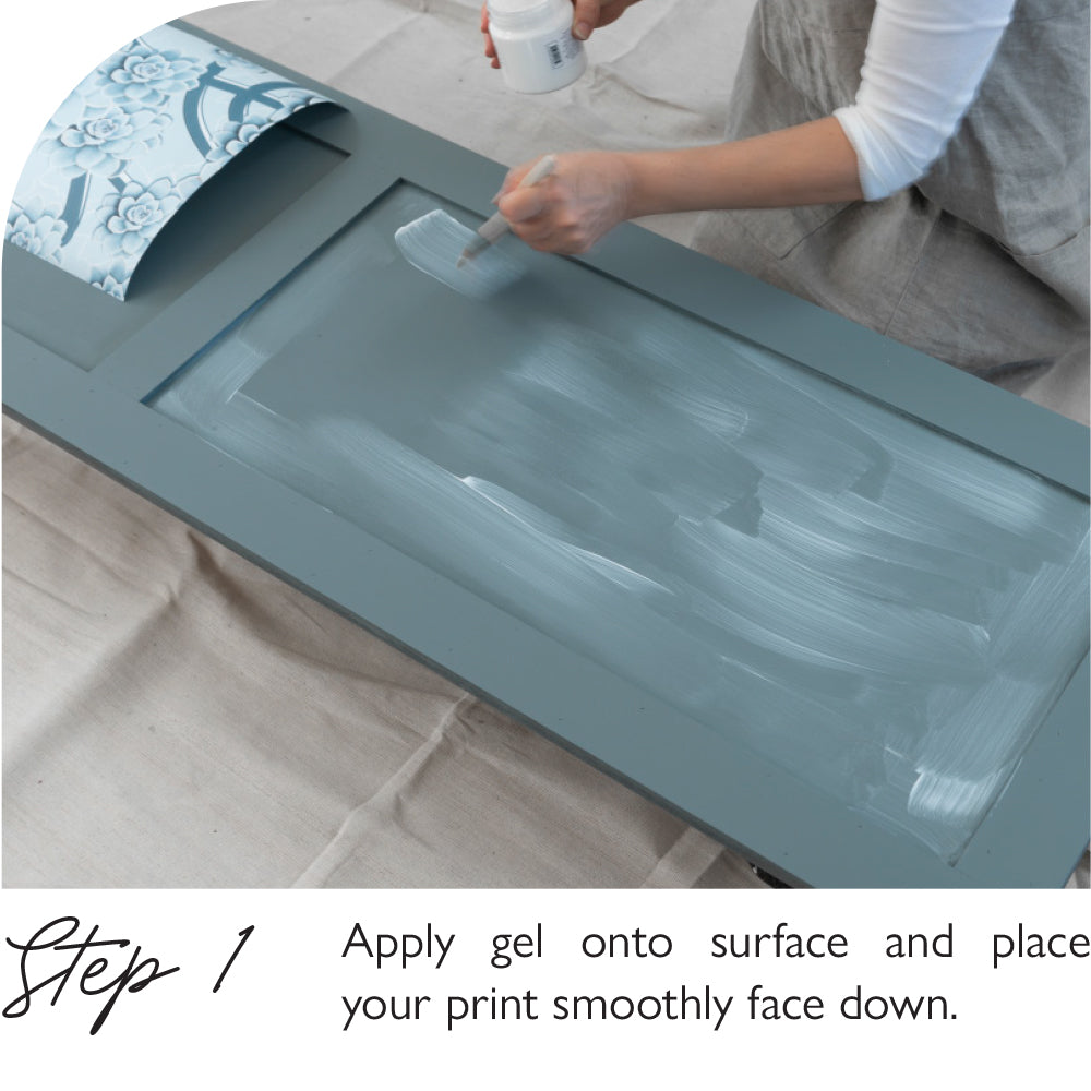 plicación gel Fusion Mineral Paint Decoupage - técnica de decoupage con servilletas y papel decorativo