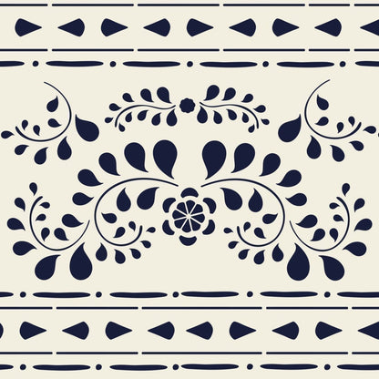 Diseño Faux Bone Inlay pintado en Old White y Oxford Navy