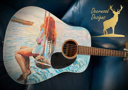 Mädchen auf einer Schaukel – Mint by Michelle Decoupage-Papier