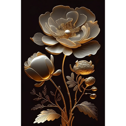 Golden Bloom 2 - Mint by Michelle Decoupage-Papier