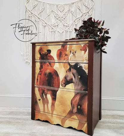 Herde von Pferden – Mint by Michelle Decoupage-Papier