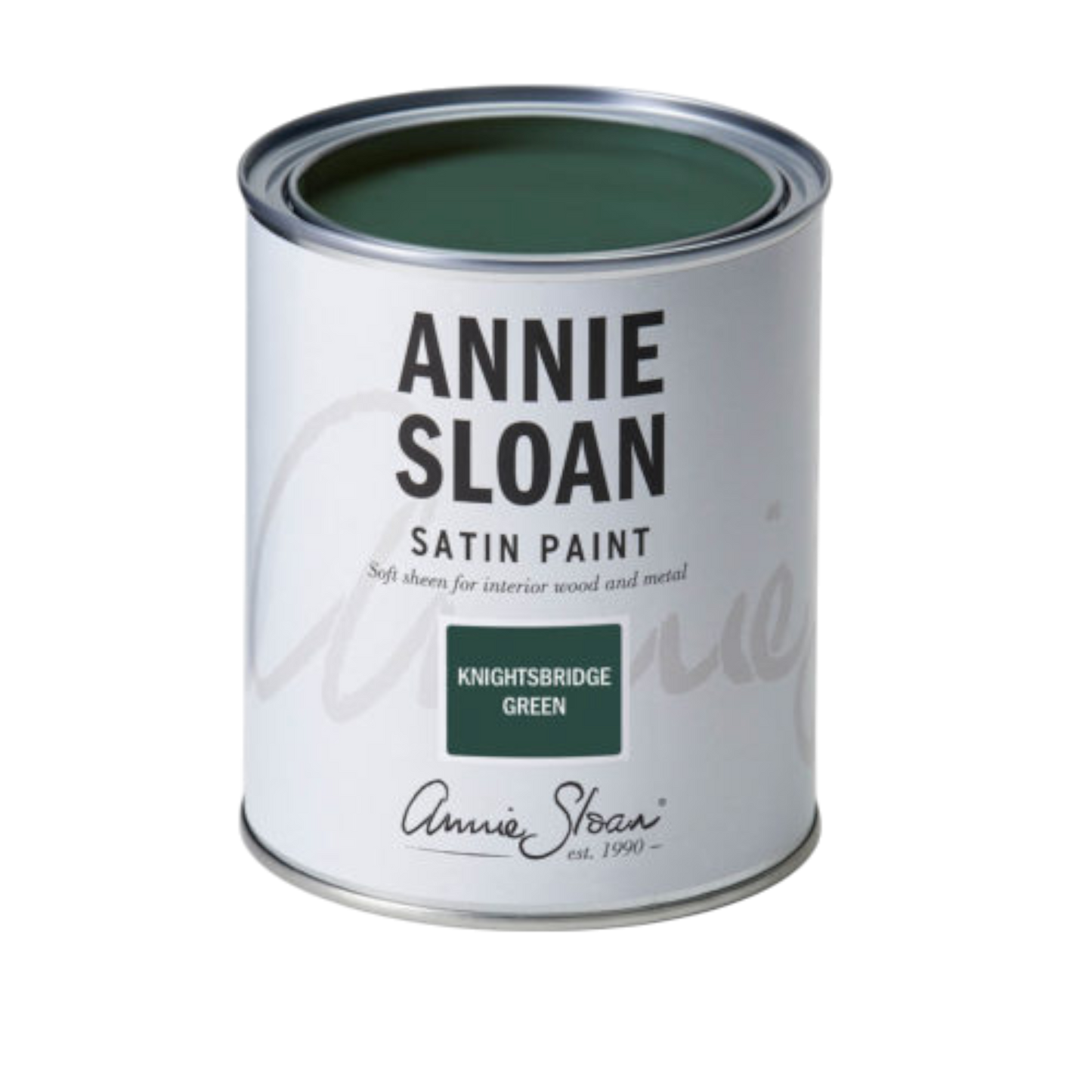 Knightsbridge Green Satin Paint Annie Sloan 750ml verde bosque pintura satinada decorativa