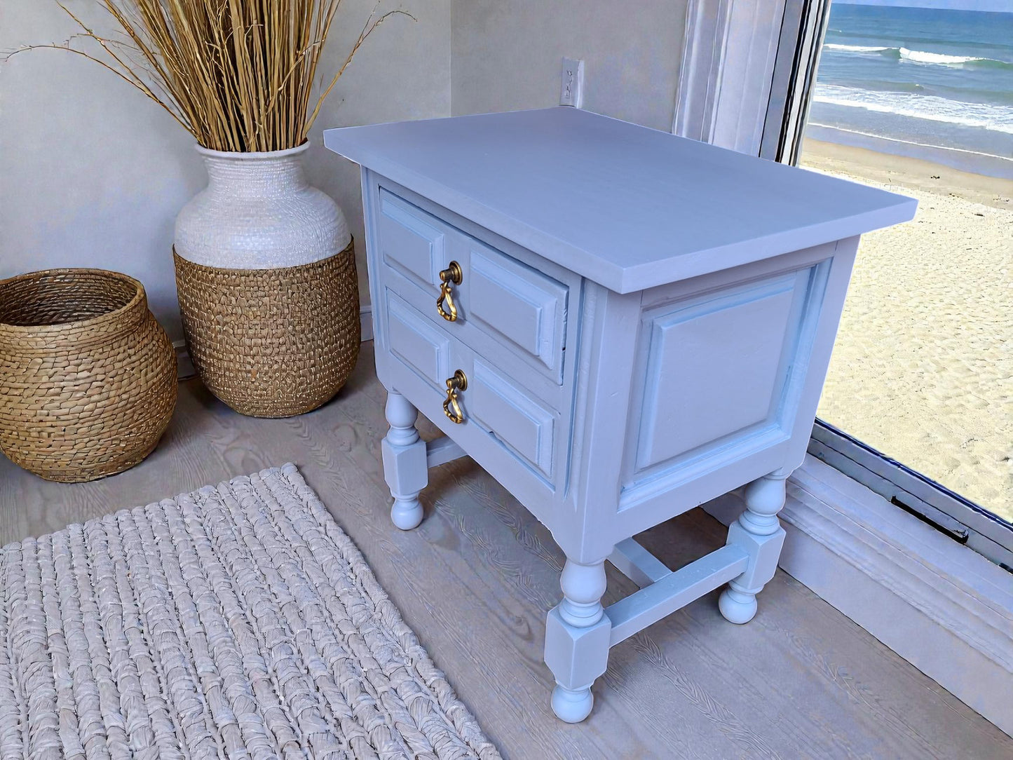 Acabado pintura a la tiza ecológica y cera vegetal en mueble antiguo restaurado