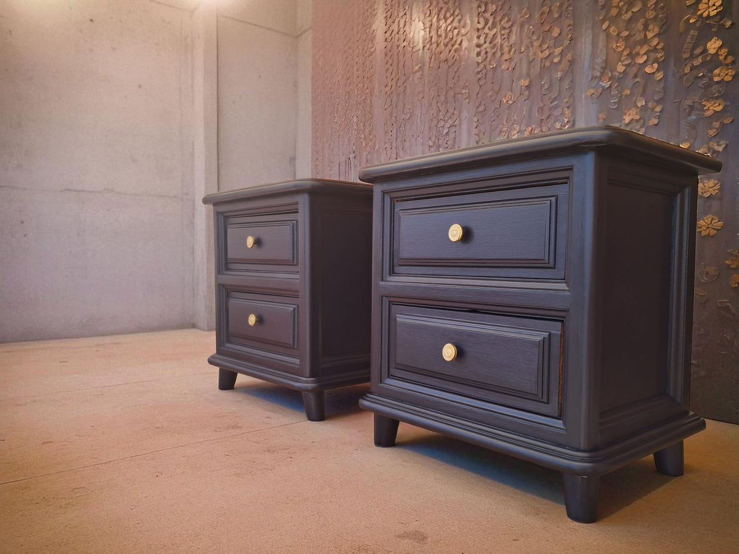 AGOTADO! Mesitas Antiguas Azul Noche – Madera Maciza Restaurada