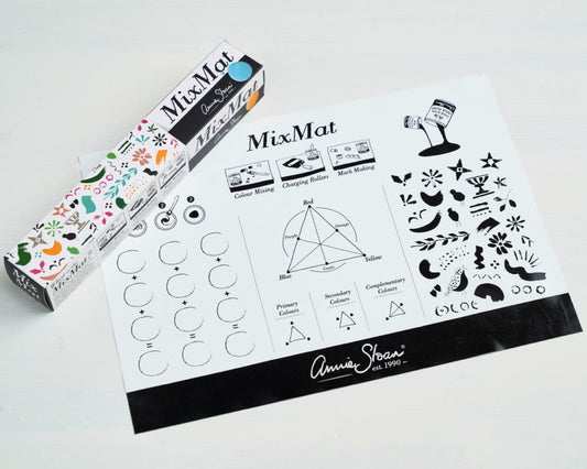 MixMat Annie Sloan, tapiz de silicona de 42x30 cm con el triángulo de color de Annie para mezclar Chalk Paint™, cargar rodillos y estampar