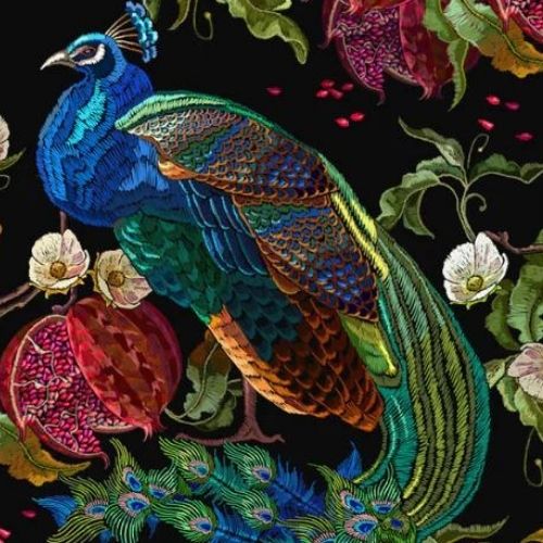 Peacock - Mint by Michelle Decoupage-Papier