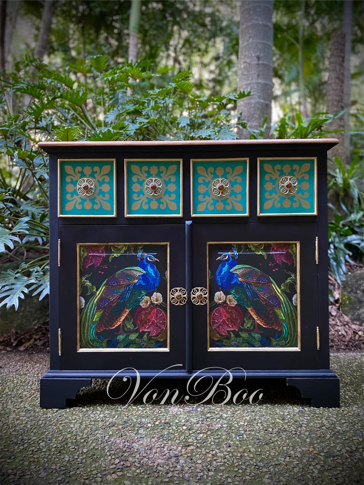 Pfau umgekehrt - Mint by Michelle Decoupage-Papier