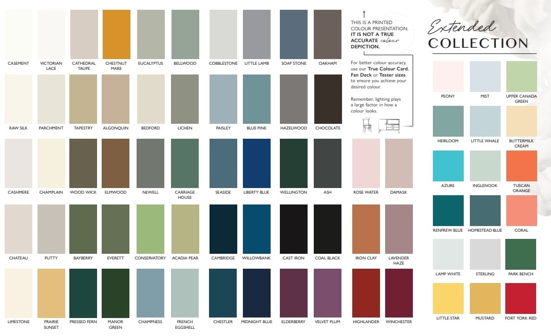 Interior carta de colores Fusion Mineral Paint guía completa tonos