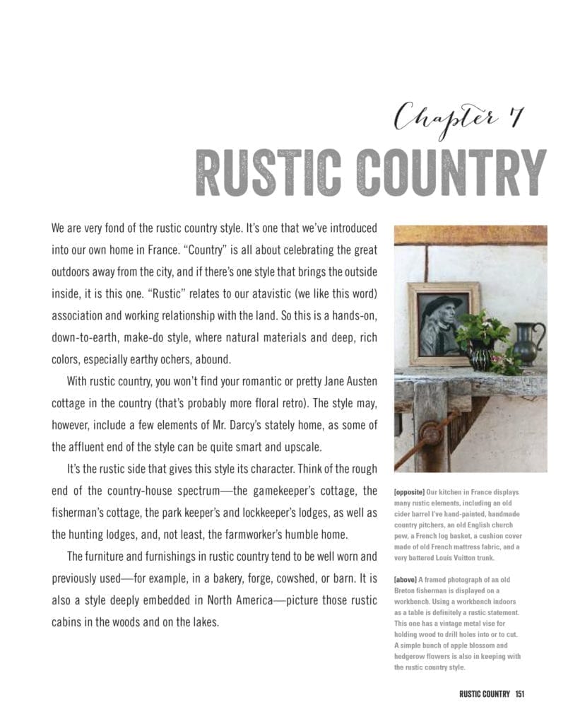 Página 151 del libro Room Recipes de Annie Sloan - estilo Rustic Country con fotografías de Christopher Drake