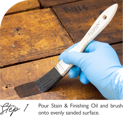 Comparativa tonos aceite Fusion Stain and Finishing Oil - diferentes colores de tinte para madera