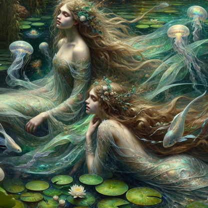 Lied der Wassergeister – Mint by Michelle Decoupage-Papier