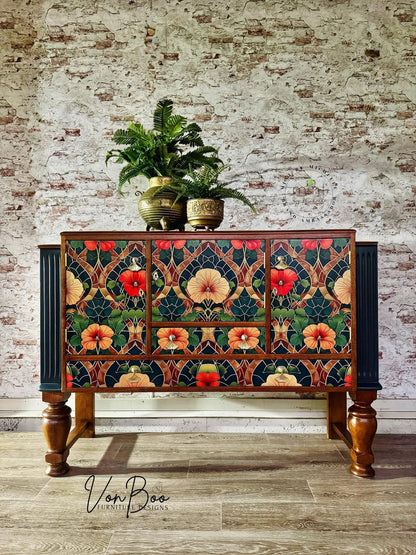 Buntglasblüten – Decoupagepapier von Mint by Michelle