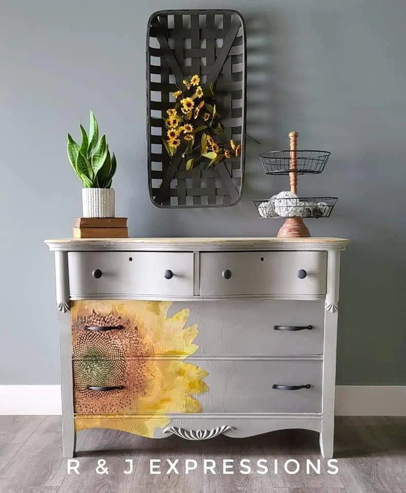 Sonnenblume - Minze von Michelle Decoupage-Papier