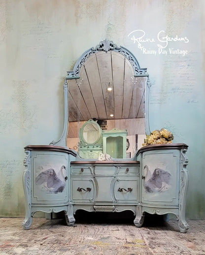 White Swan - Mint by Michelle Decoupage-Papier