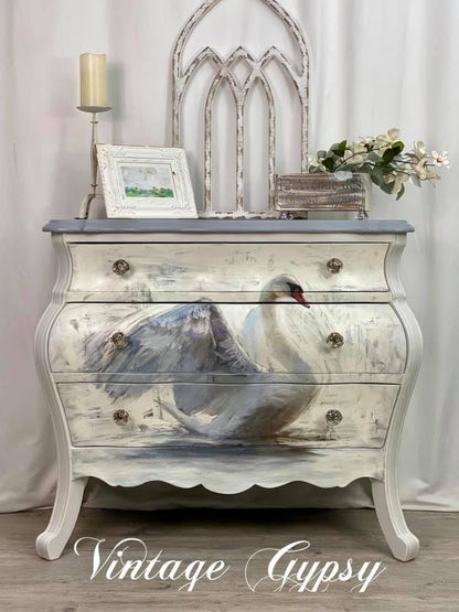 Weißer Schwan UMGEZOGEN - Mint by Michelle Decoupage-Papier