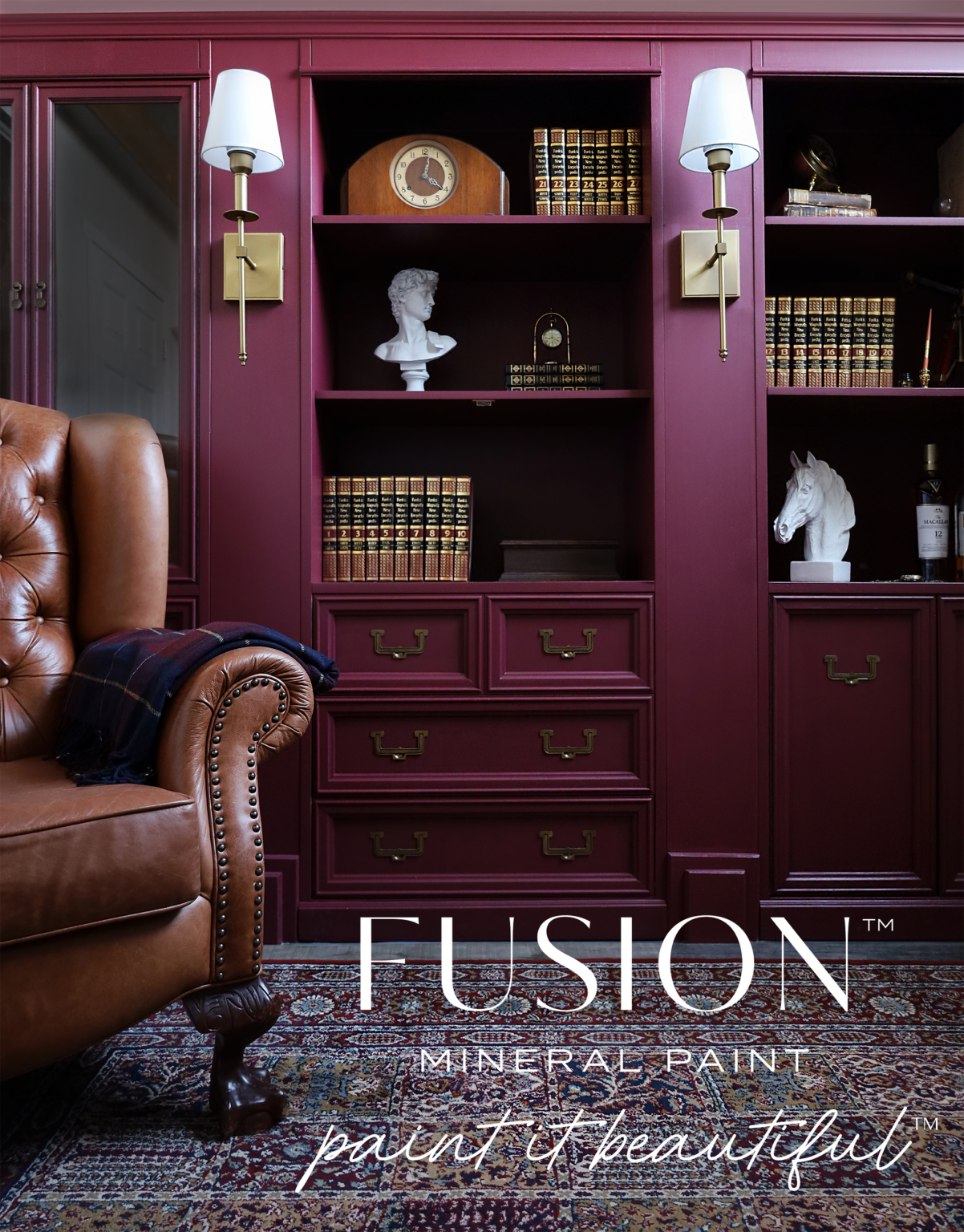 Mueble pintado con Fusion Mineral Paint Winchester burdeos barroco