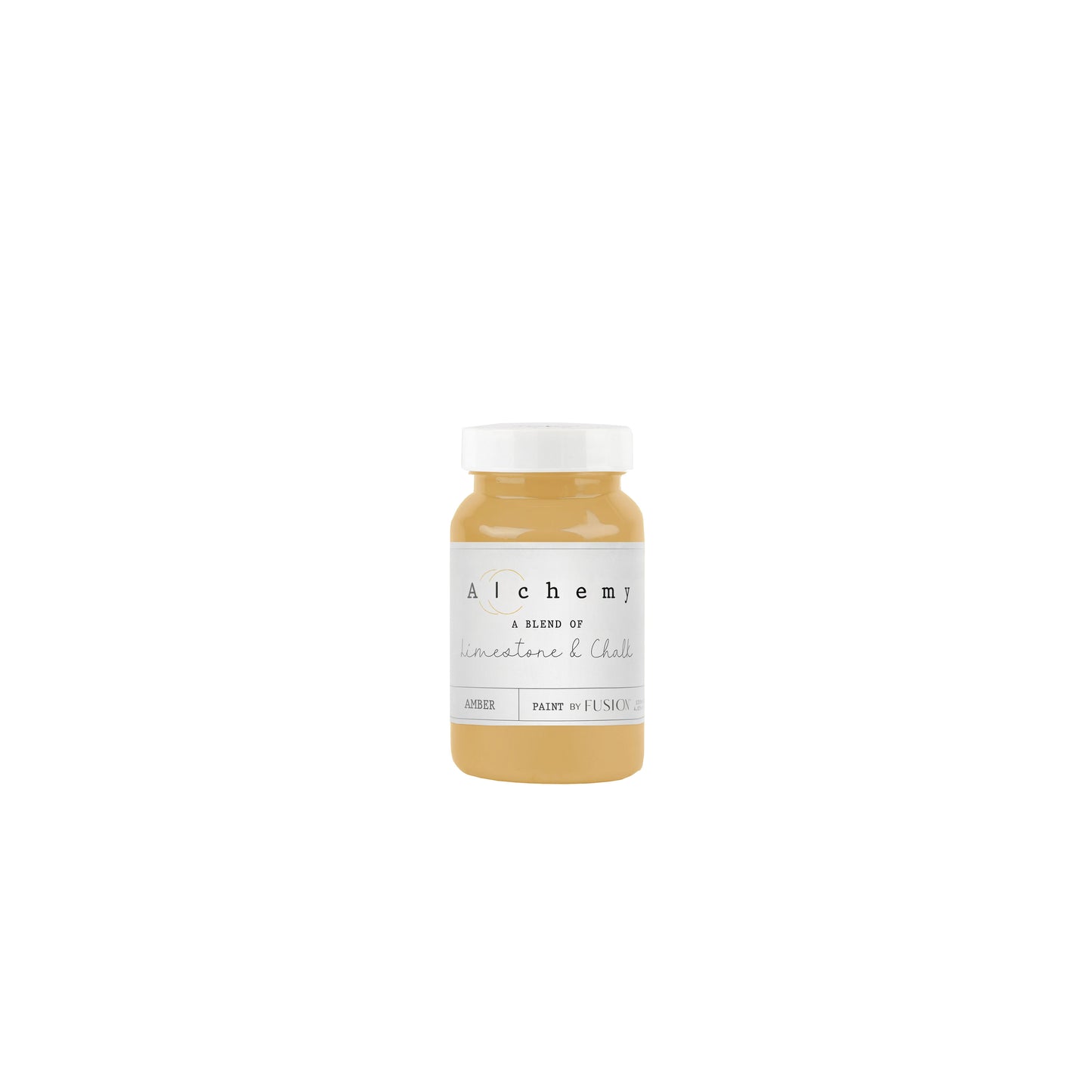 Bote Alchemy by Fusion Amber 120ml, pintura a la tiza oro antiguo con matices óxido, mezcla de limestone y chalk para muebles