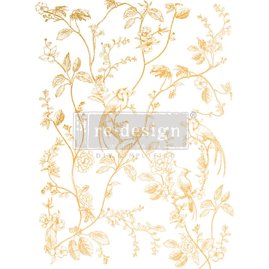 Redesign Decor Transfers® Gold Foil Kacha – A Bird Song