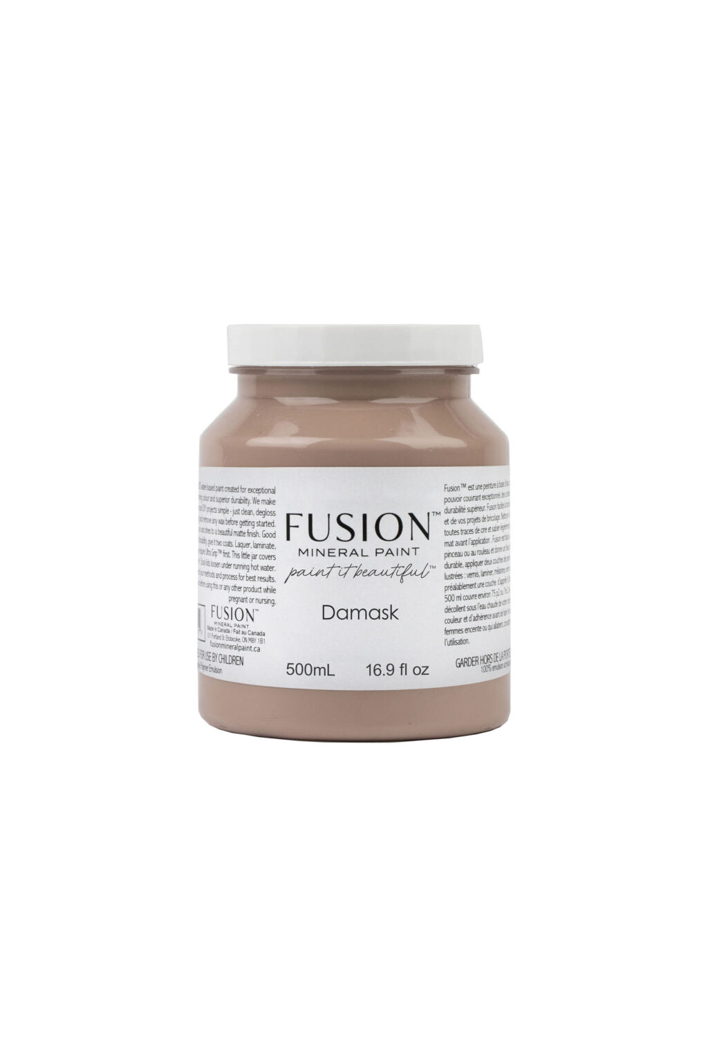 Bote Fusion Mineral Paint Raw Silk beige rosado 37ml 500ml