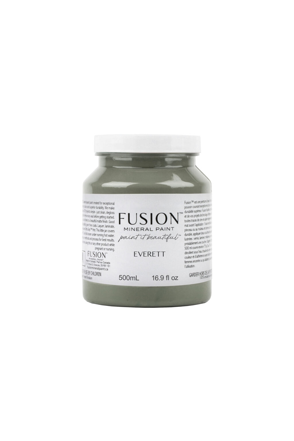 Bote Fusion Mineral Paint Everett verde oliva envejecido 37ml 500ml