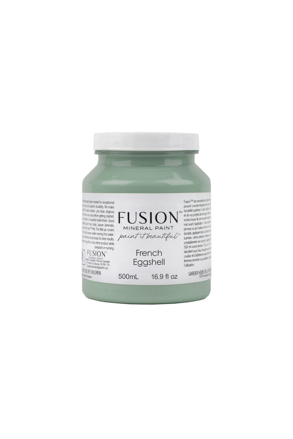 Bote Fusion Mineral Paint French Eggshell azul pálido verdoso 37ml 500ml