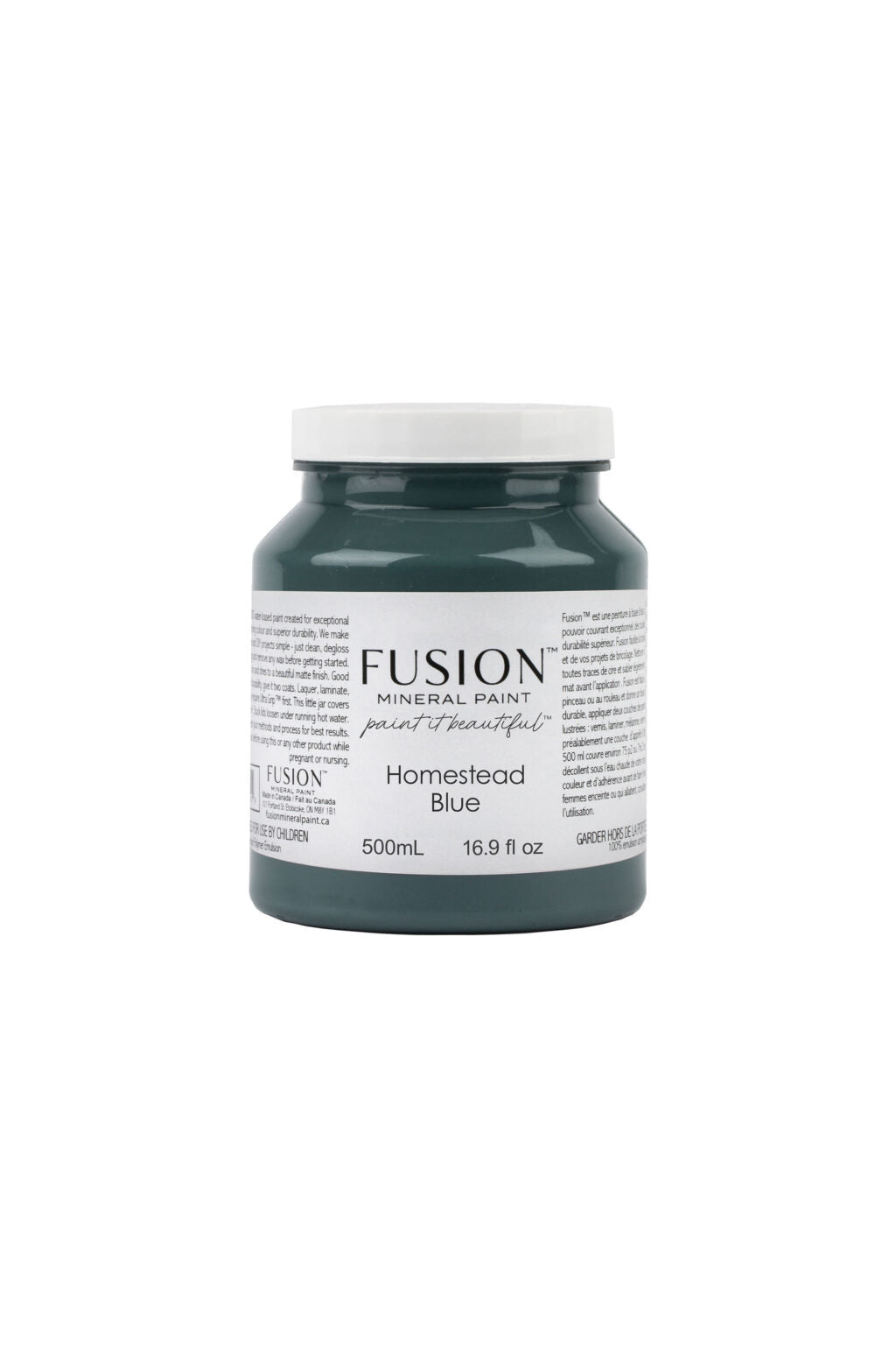 Bote Fusion Mineral Paint Homestead Blue azul complejo 37ml 500ml