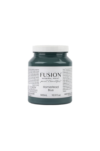 Bote Fusion Mineral Paint Homestead Blue azul complejo 37ml 500ml