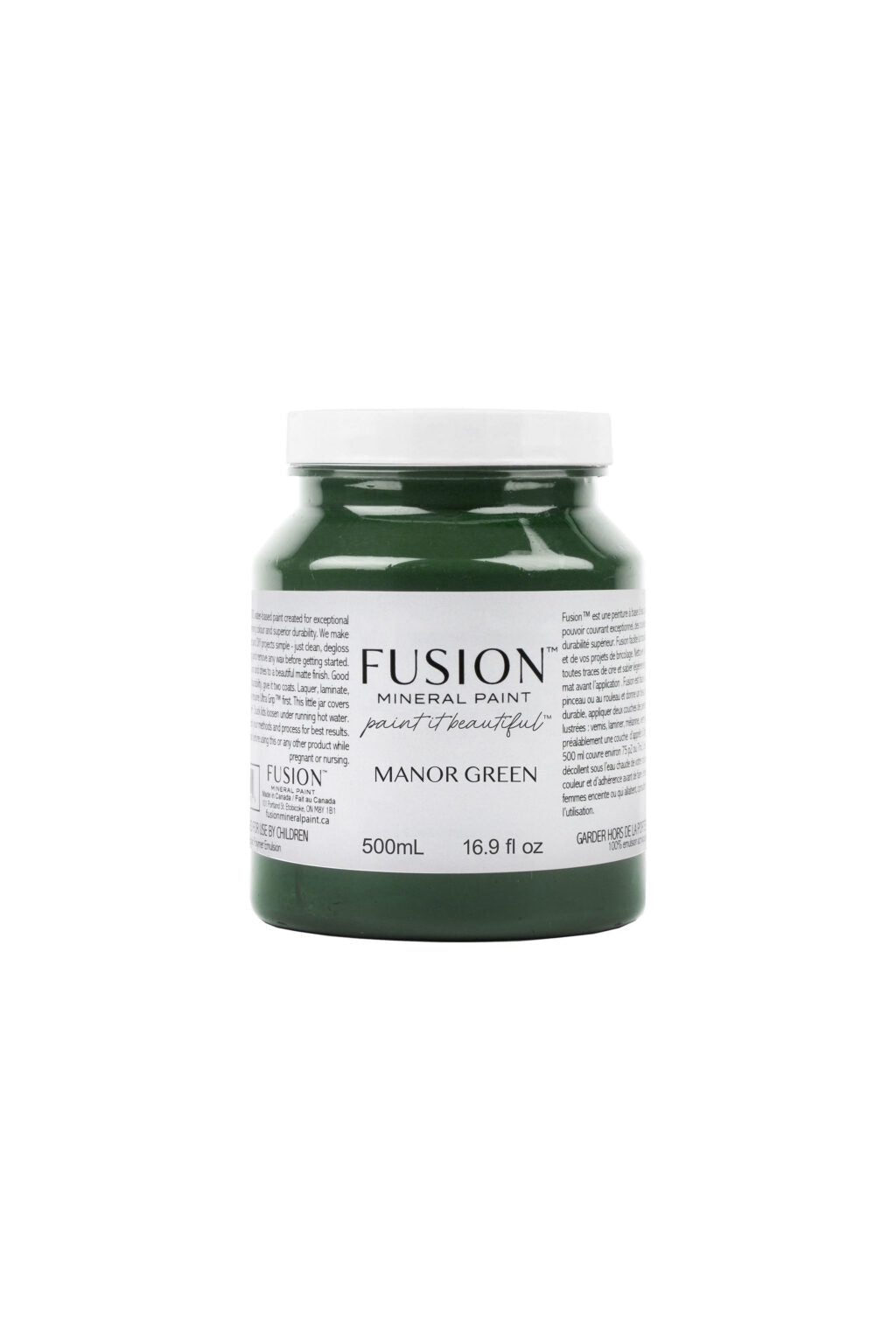 Bote Fusion Mineral Paint Manor Green verde profundo 37ml 500ml