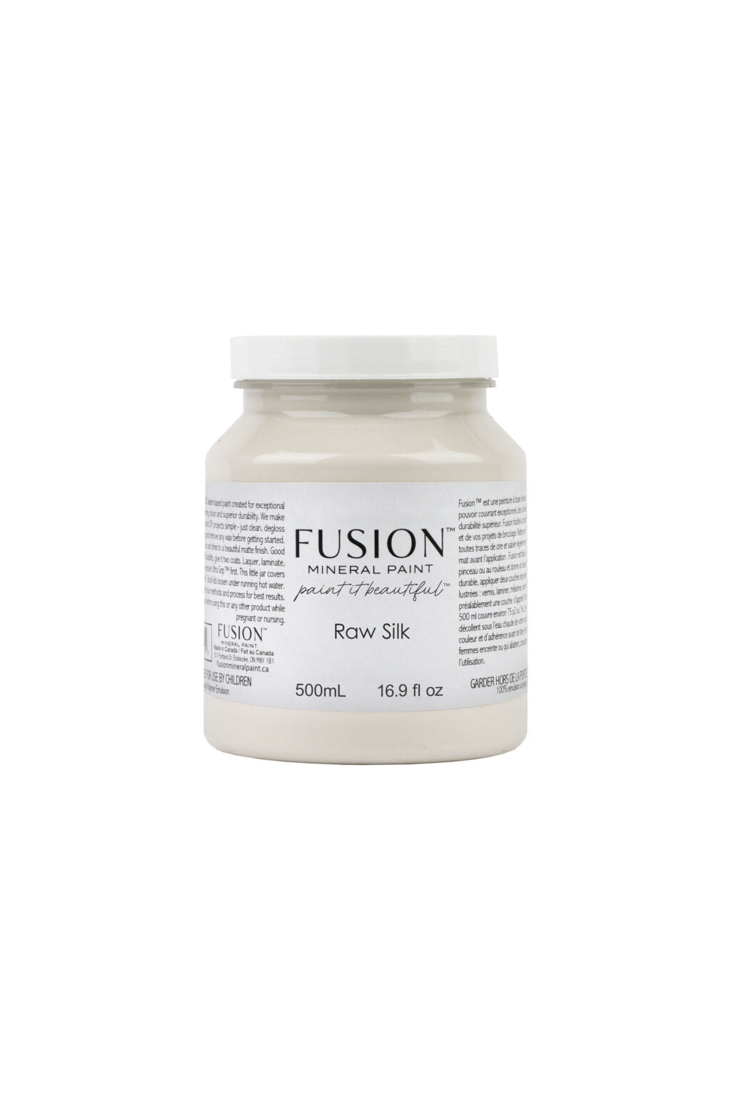Bote Fusion Mineral Paint Raw Silk blanco cálido 37ml 500ml