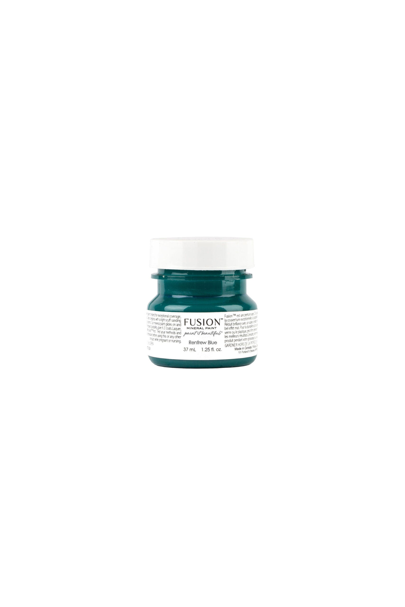 Muestra tester Renfrew Blue azul turquesa oscuro Fusion Mineral Paint 37ml