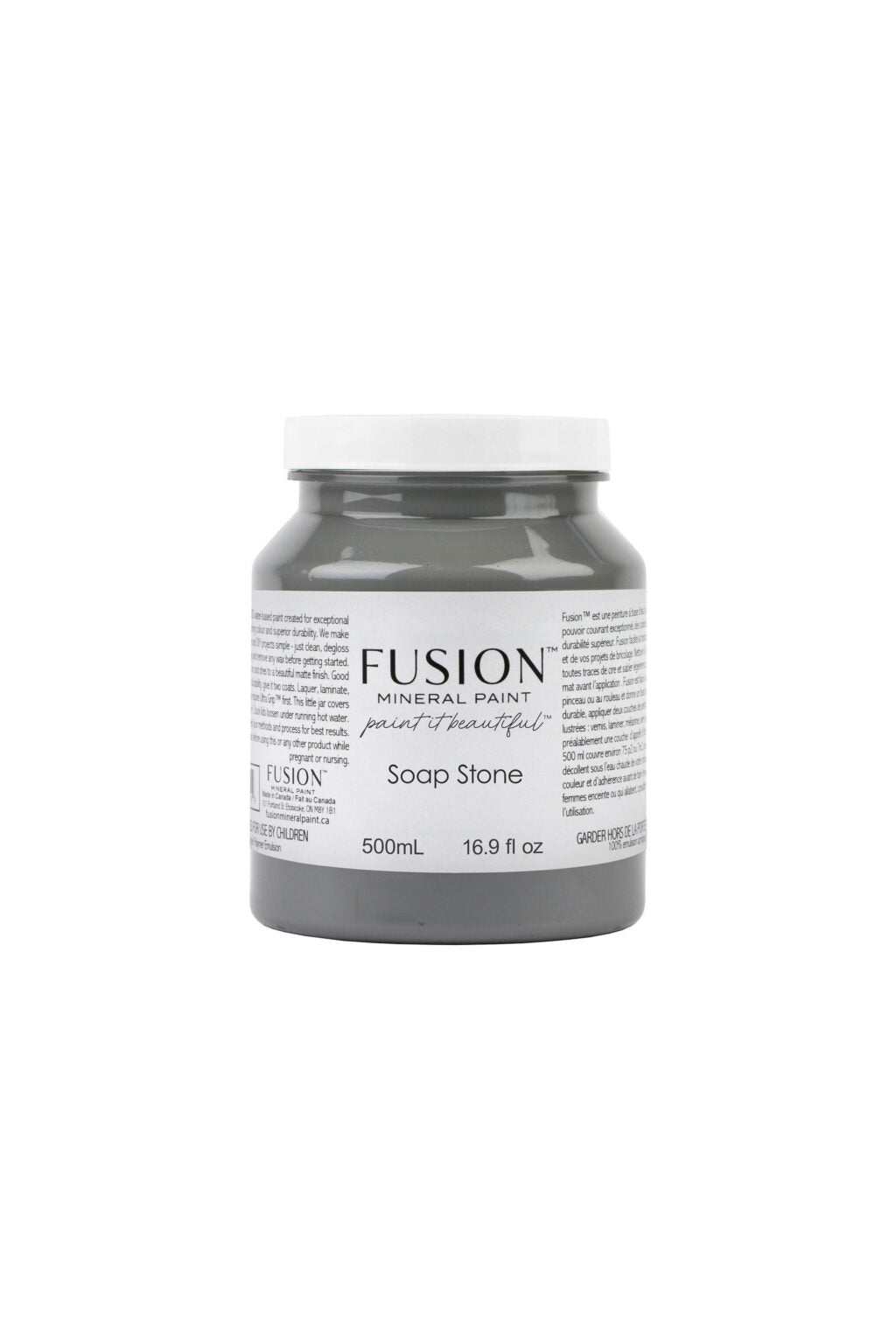 Bote Fusion Mineral Paint Soap Stone gris profundo 37ml 500ml
