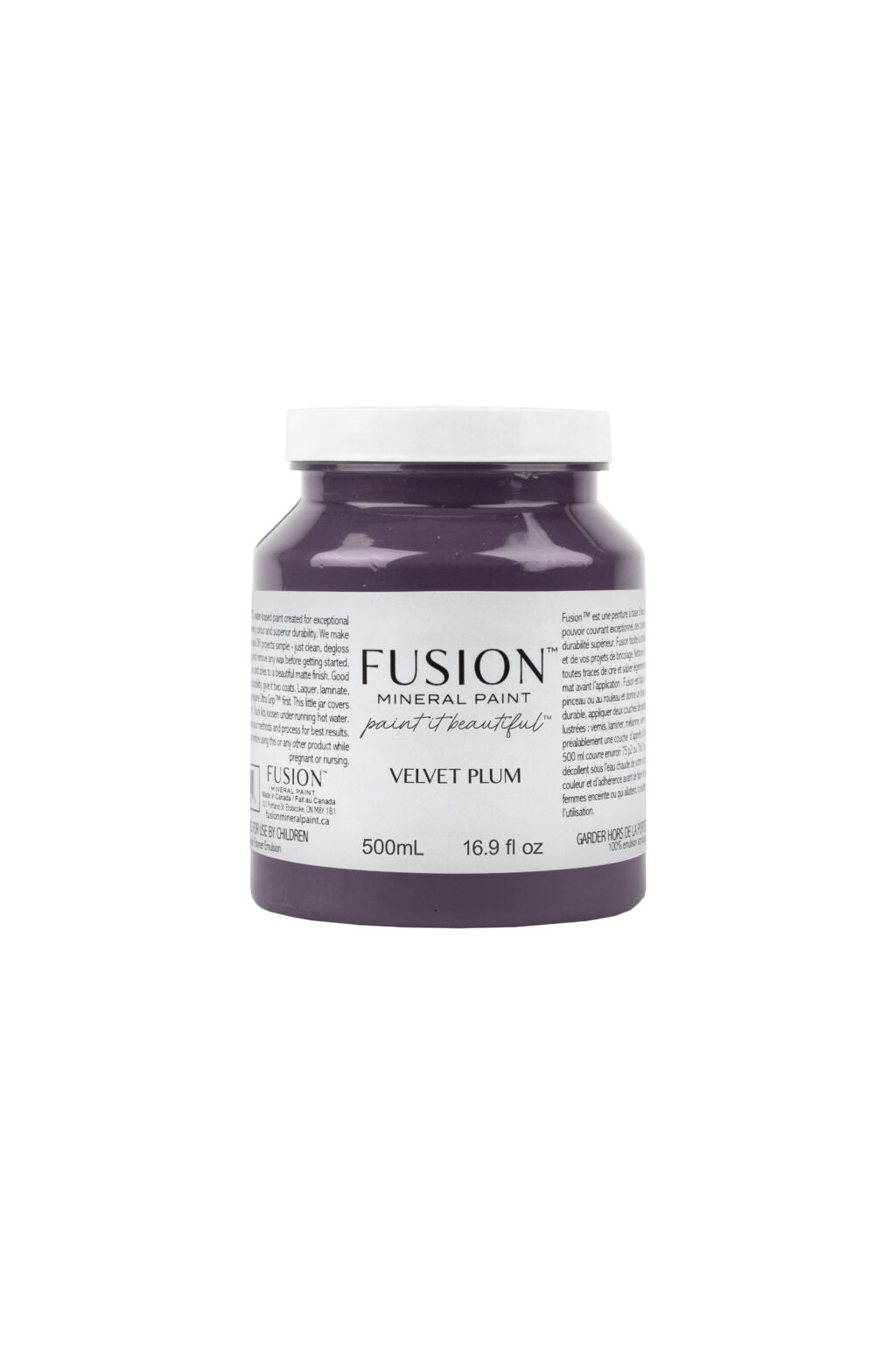 Bote Fusion Mineral Paint Velvet Plum púrpura intenso 37ml 500ml